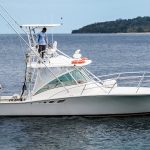 Aiona, the Luhrs 32ft express, underway in Vanuatu